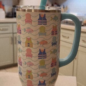 SWIG LIFE 30oz Colorful "On The Lake" Patterned Tumbler with Straw